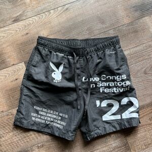 PLAYBOY Black and White Swim Shorts